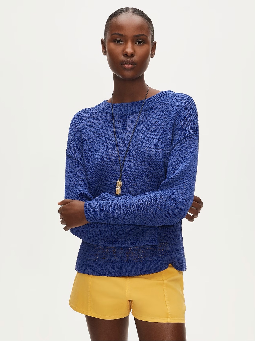 J. Crew Royal Blue Crewneck Knit Sweater